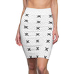 Minimal Monogram Pencil Skirt — Women's Patterned Office Skirt - Kergle