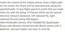KBDFA E88 Drone - HD WIFI Helicopter with 4K Camera, Foldable Quadcopter, 1181.1inch Maximum Flight Altitude, 3m/s Speed, 5 Minute Battery Life, Black and Gray, Rechargeable Li-Polymer Battery, 1800mAh, 1181.1inch Control Ran - Kergle