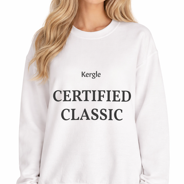 Certified Classic Crewneck Sweatshirt — Minimal Vintage Logo Pullover - Kergle