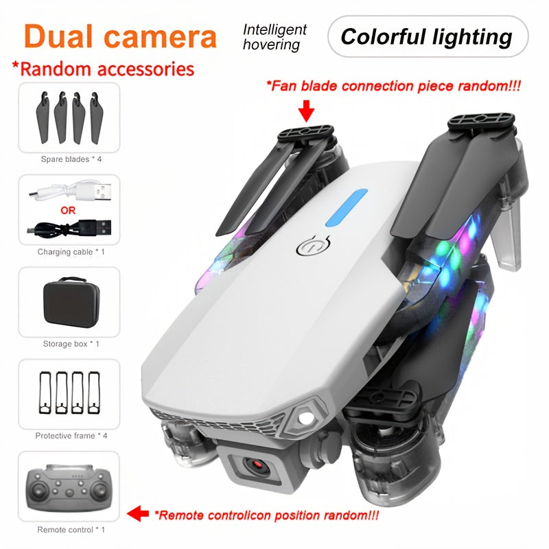 KBDFA E88 Drone - HD WIFI Helicopter with 4K Camera, Foldable Quadcopter, 1181.1inch Maximum Flight Altitude, 3m/s Speed, 5 Minute Battery Life, Black and Gray, Rechargeable Li-Polymer Battery, 1800mAh, 1181.1inch Control Ran - Kergle