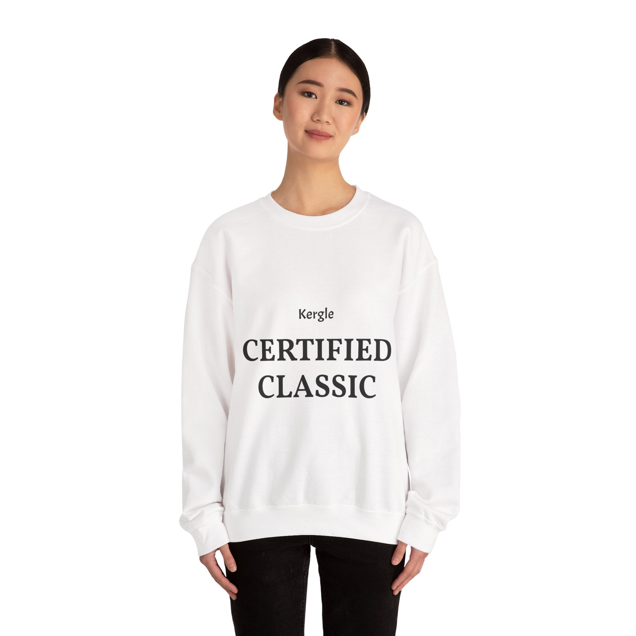 Certified Classic Crewneck Sweatshirt — Minimal Vintage Logo Pullover - Kergle