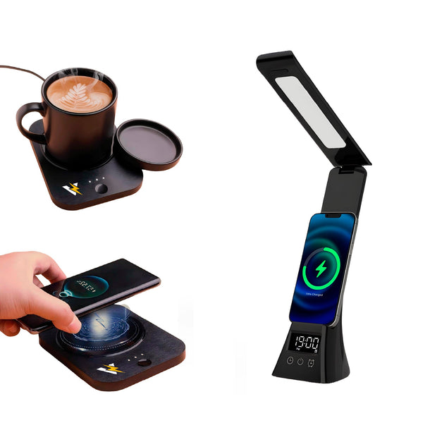 The Modern Workspace Productivity Bundle: Pursonic 3-in-1 LED Desk Lamp + Sip & Charge Wireless & Mug Warmer-0