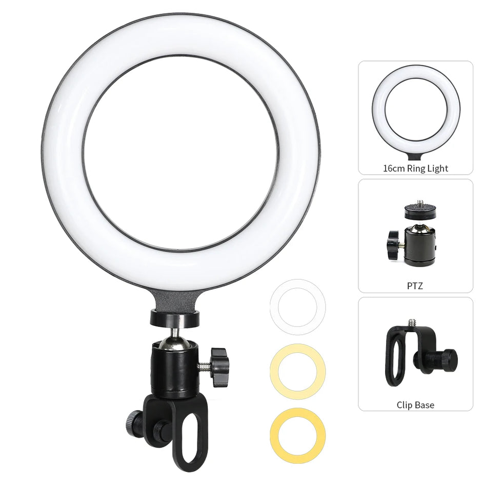 LED Ring Light With Clip On Laptop Computer Fill Lamp For Video Conference Lighting Kit Zoom Webcam Chat Live Streaming Youtube - Kergle