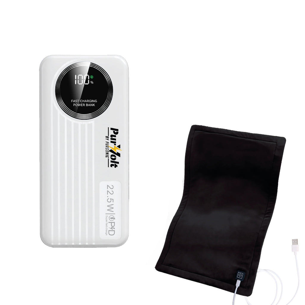 LED Fast Charging Power Bank & Extra Large Electric Heating Pad: Power & Comfort Duo!-0