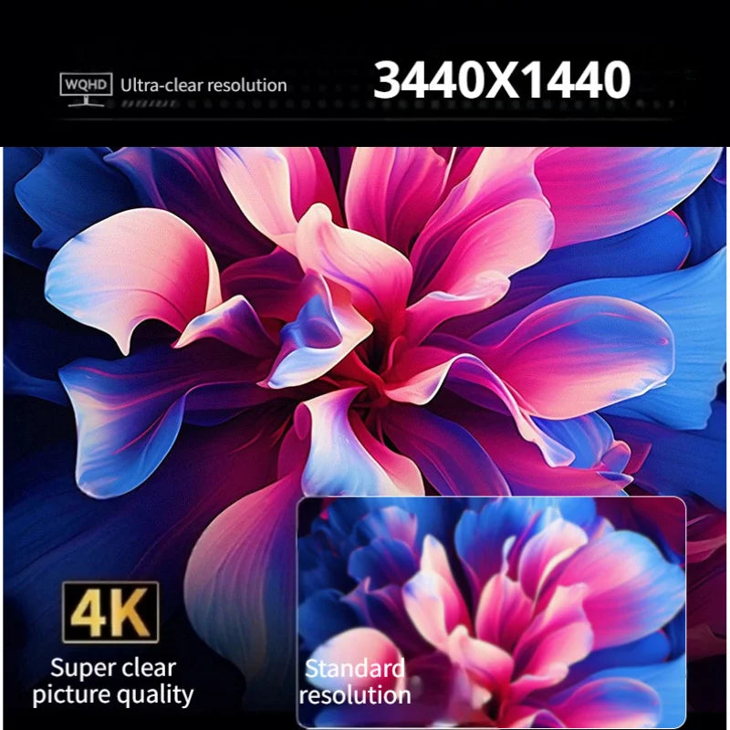 Pc Monitors 34Inch Curved Gaming Monitor 4k Ultrawide Pc Screen Lcd Display 240hz Gaming Screen Computer Monitor for Home Office - Kergle