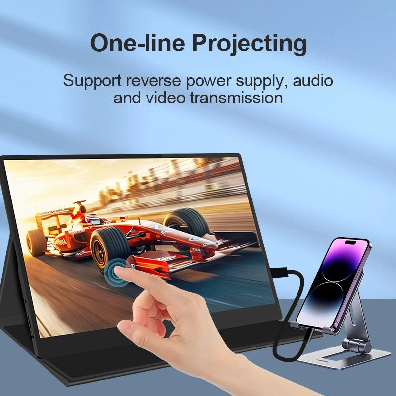 15.6 inch portable monitor for laptop big size light weight with touch for phone laptop gaming working consumer electronics - Kergle