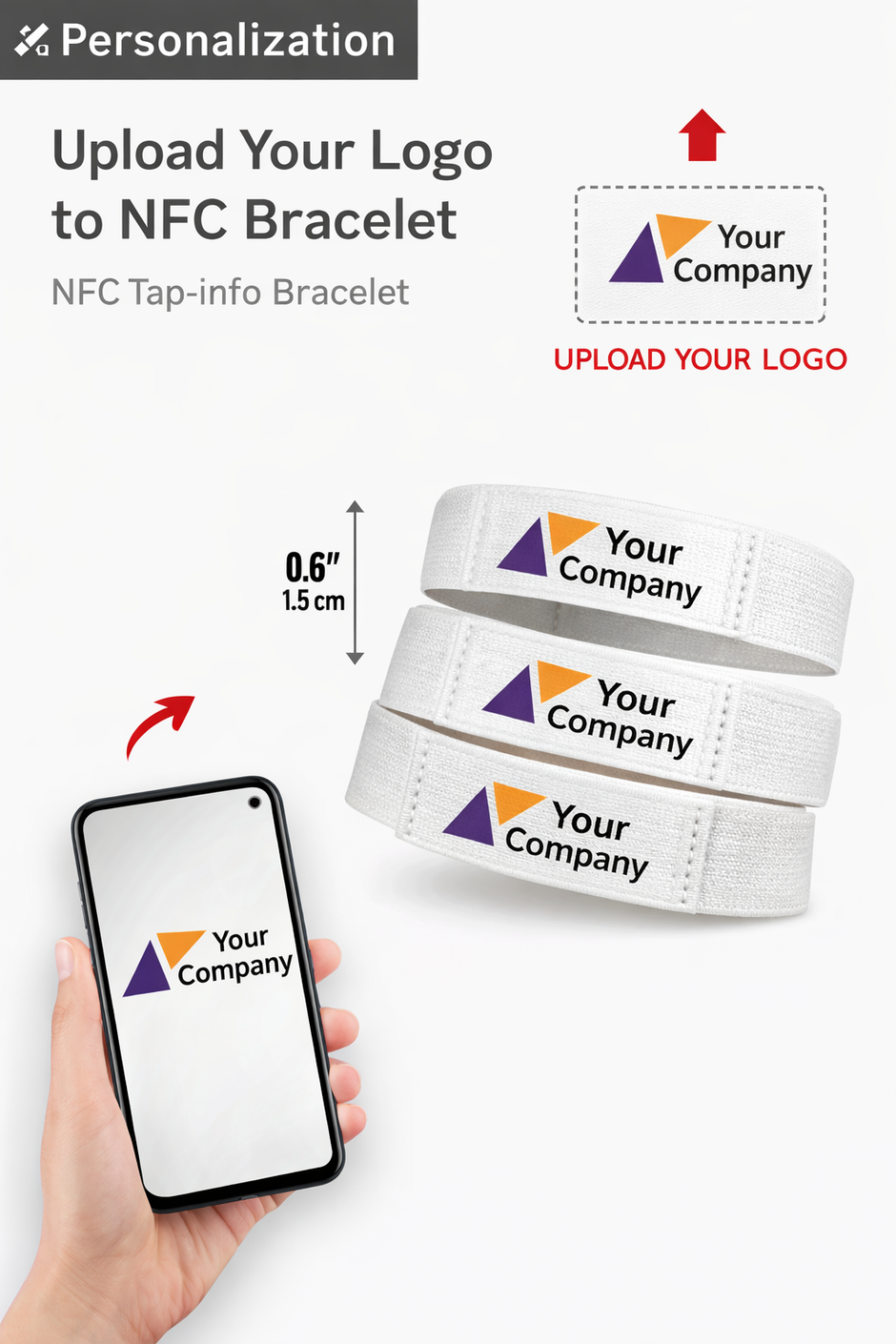 NFC bracelet business merchandise customization, Interactive company merchandise - Kergle