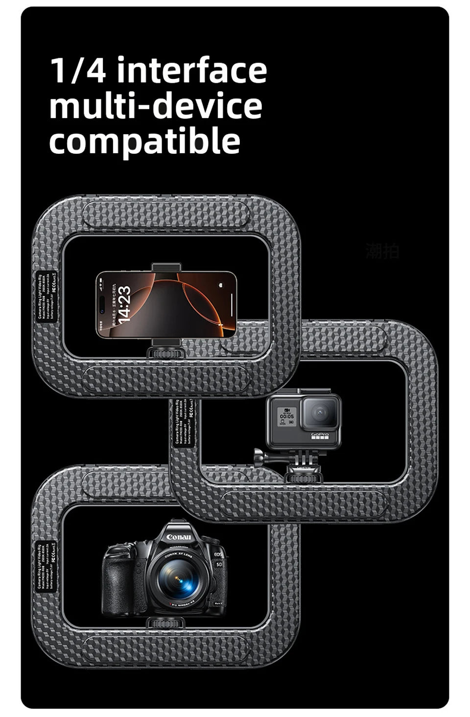 Portable Handheld Ring LED Light New Rabbit Cage Lighting Photography Lamp for Mobile Live Broadcast Selfie Light Decoration - Kergle