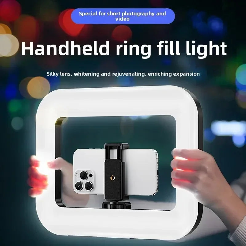 Portable Handheld Ring LED Light New Rabbit Cage Lighting Photography Lamp for Mobile Live Broadcast Selfie Light Decoration - Kergle