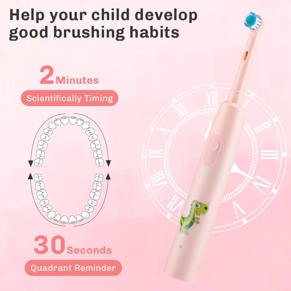 Smart Rotating Electric Toothbrush, Rechargeable Toothbrush with 4 Heads, Adults Soft Toothbrush - Kergle