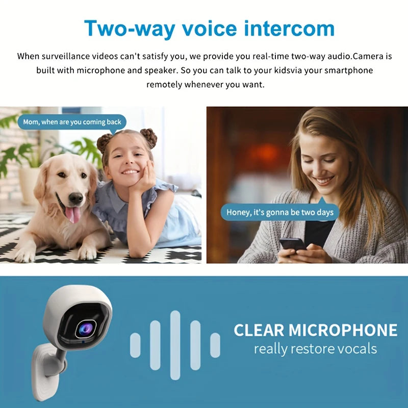 Smart 1080p Wi-Fi Smart Home Security Camera , HD,Real-time APP Alerts, 2-Way Audio, with Motion Tracking for Baby & Pet
