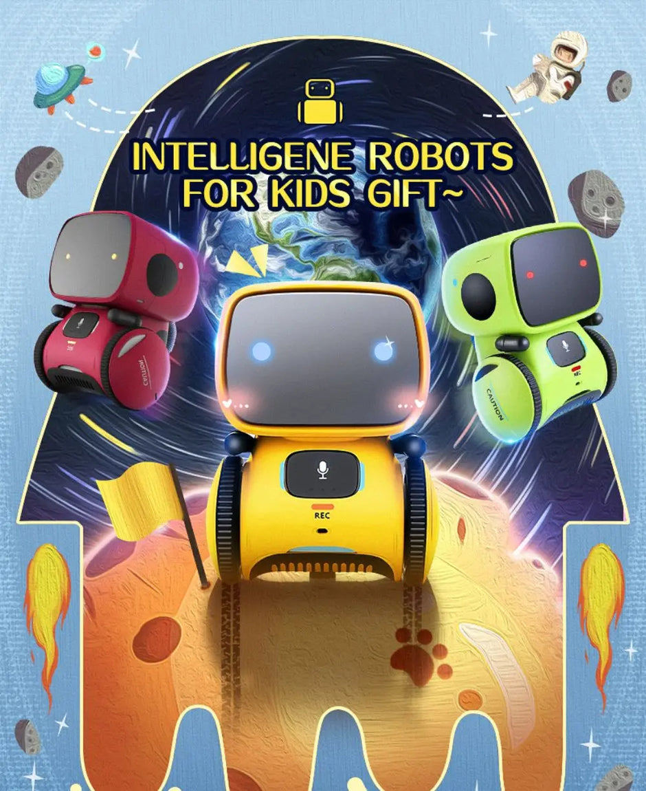 Toy Robot Intelligent Robots Russian & English & Spanish Version Voice & Touch control Toys Interactive Educational RC Robot - Kergle