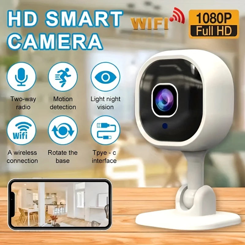 Smart 1080p Wi-Fi Smart Home Security Camera , HD,Real-time APP Alerts, 2-Way Audio, with Motion Tracking for Baby & Pet - Kergle