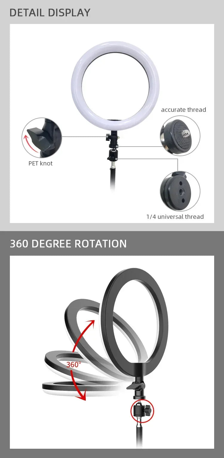 12 Inch Ring Light, Dimmable USB LED for Phone Photography, Live Streaming, For YouTube TikTok Videos - Kergle