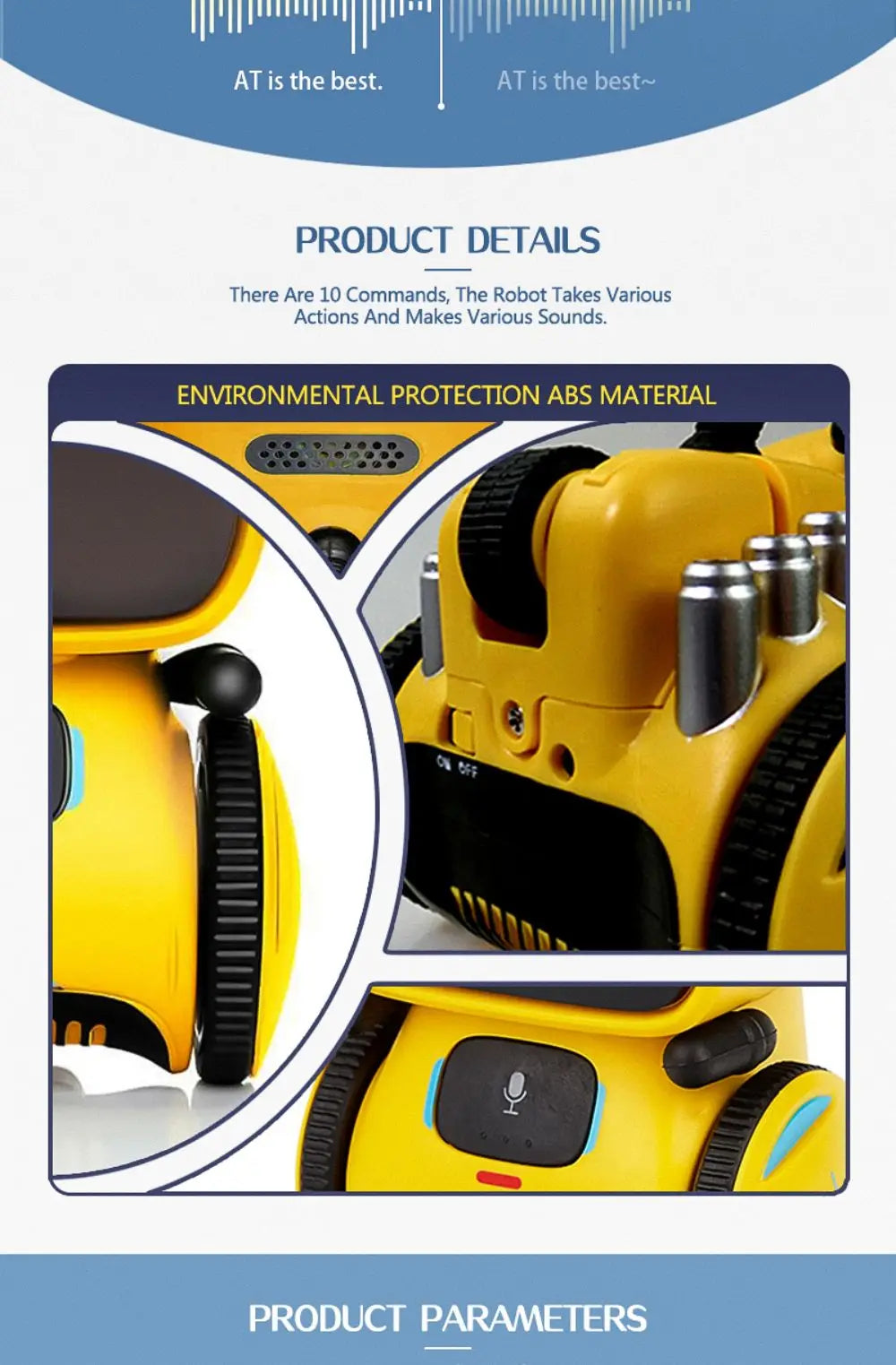 Toy Robot Intelligent Robots Russian & English & Spanish Version Voice & Touch control Toys Interactive Educational RC Robot - Kergle