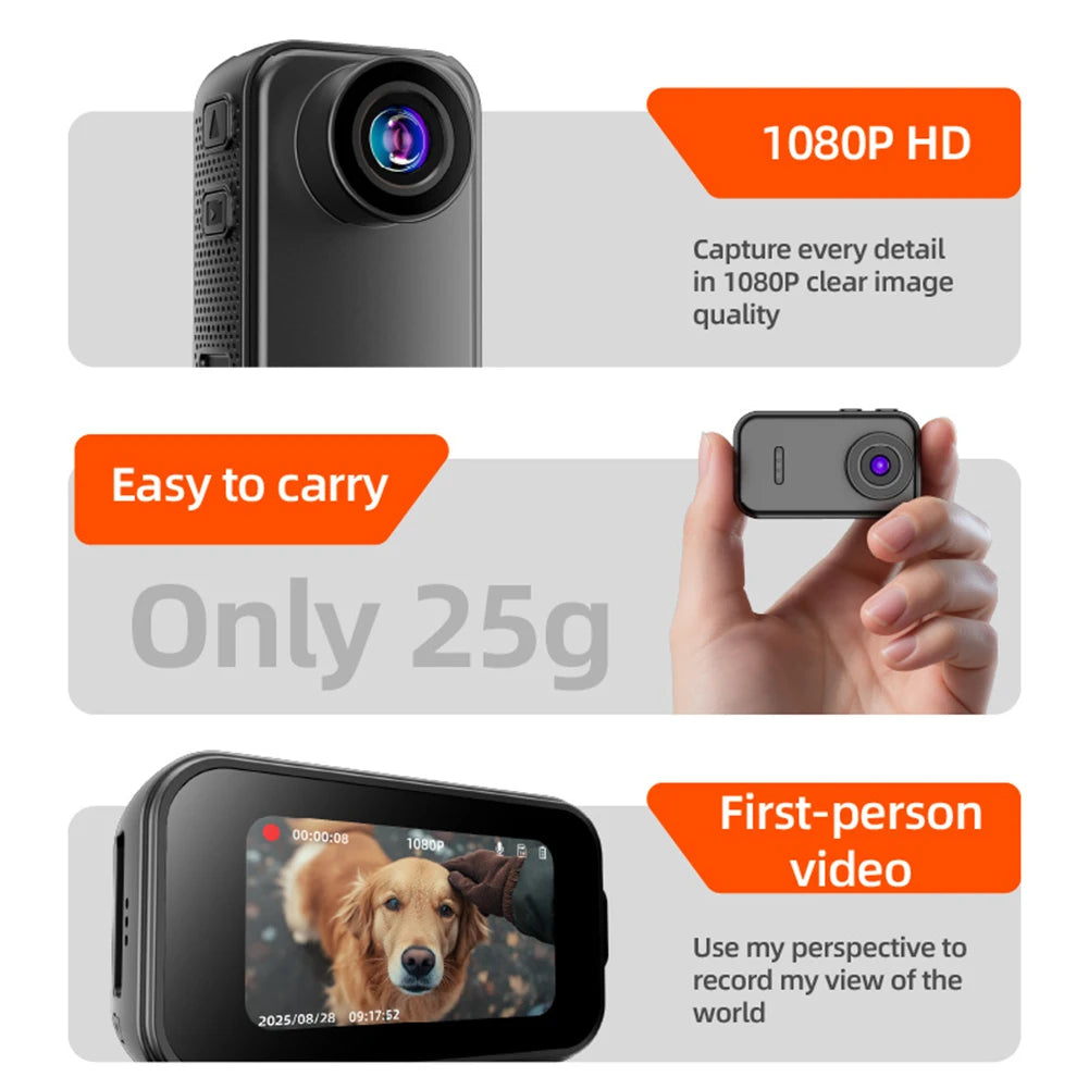 Thumb Actions Camera HD Motion Recorder Camera Cycle Riding VCR Pet Camera Mini Portable Sports DV Body-Cam For Photography