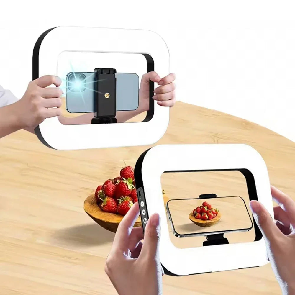 Portable Handheld Ring LED Light New Rabbit Cage Lighting Photography Lamp for Mobile Live Broadcast Selfie Light Decoration - Kergle