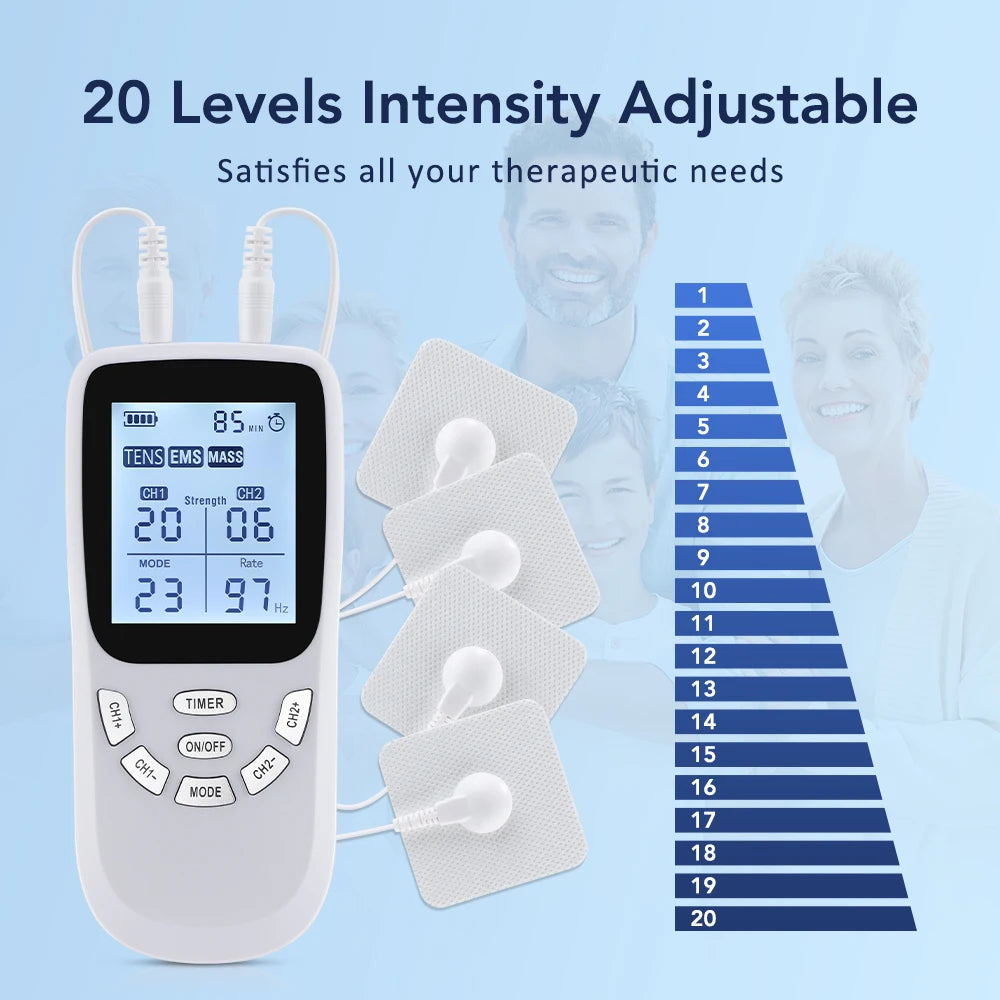 Electronic Pulse Massager TENS EMS Muscle Stimulator Physiotherapy Instrument Multiple Output Meridian Apparatus Health Care - Kergle