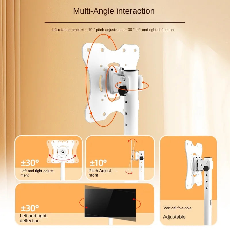 Rolling TV Cart for 10-42 Inch TV Stand Mobile Computer Stand Vertical Monitor Stand Screen Hanger Floor Art Display Stand - Kergle