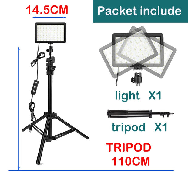 Led Video Light Camera Photography Lighting Kit With Tripod Stand 4 Color RGB Filters For  Filming Streaming Studio Shooting - Kergle