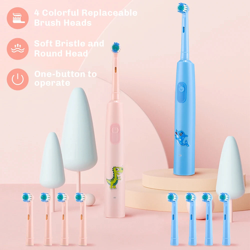 Smart Rotating Electric Toothbrush, Rechargeable Rotary Toothbrush with 4 Heads, Electric Toothbrush for Adults Soft Replacement