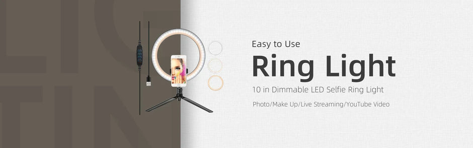 12 Inch Ring Light, Dimmable USB LED for Phone Photography, Live Streaming, For YouTube TikTok Videos - Kergle