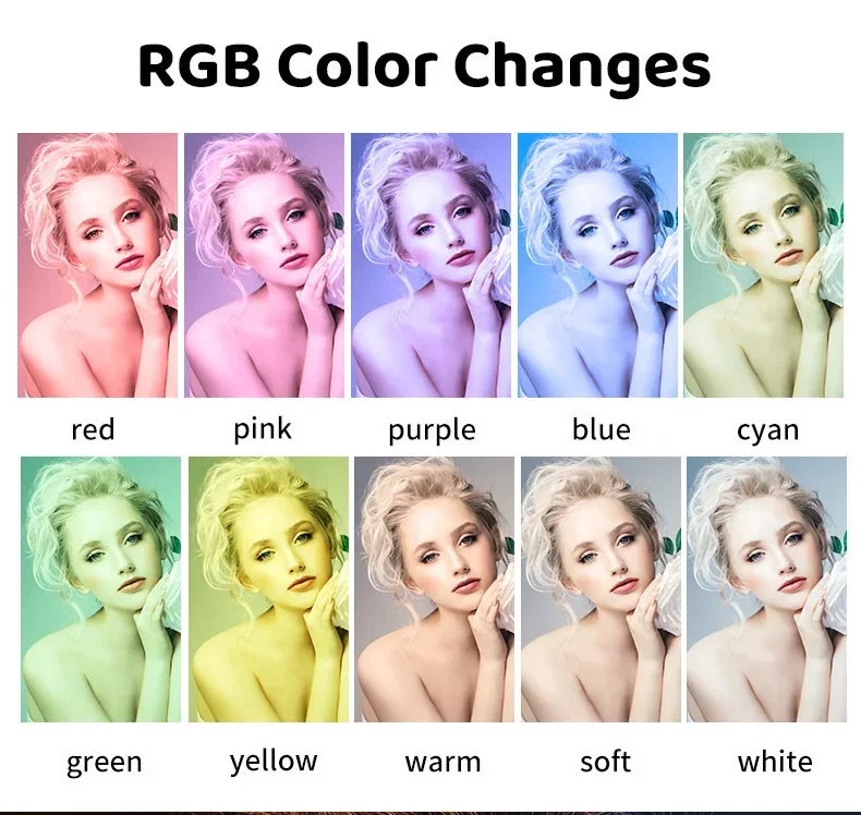 RGB Ring Light Lamp Ring Round With Remote Control For Smartphone Mobile Led Video Light Ring Make Youtube Photographic Lighting - Kergle