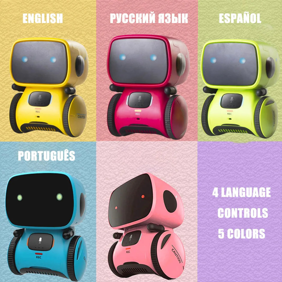 Toy Robot Intelligent Robots Russian & English & Spanish Version Voice & Touch control Toys Interactive Educational RC Robot - Kergle
