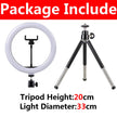 LED Ring Light Photography Adjustable Lighting Phone Ringlight With 20cm Tripod Stand USB Round Fill Lamp For Phone Video Live - Kergle