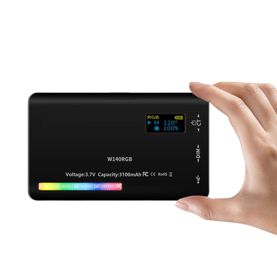 LED RGB Camera Light Full Color Output Video Light Kit Dimmable 2500K-9000K Bi-Color Panel Light CRI 95+ Rechargeable 3300mAh - Kergle