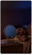 Smart Bluetooth Speaker Wireless Mirror Sound Box Desktop Alarm Clock with LED Night Light Music Player - Kergle