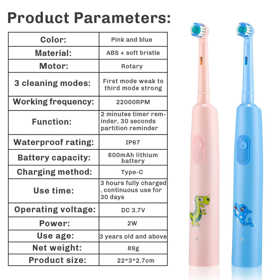 Smart Rotating Electric Toothbrush, Rechargeable Toothbrush with 4 Heads, Adults Soft Toothbrush - Kergle