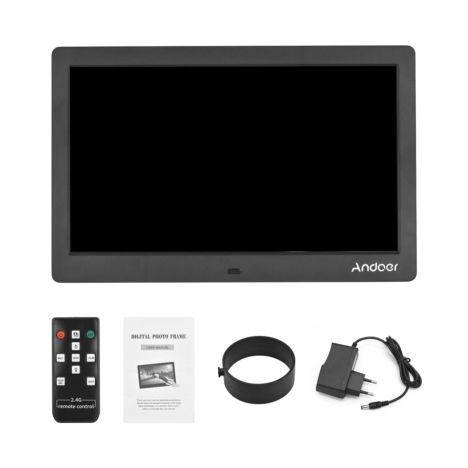 10 Inch Wide LCD Screen Digital Photo Frame 1024 * 600 High Resolution Electronic Photo Frame with MP3 MP4 Video Player Calendar - Kergle