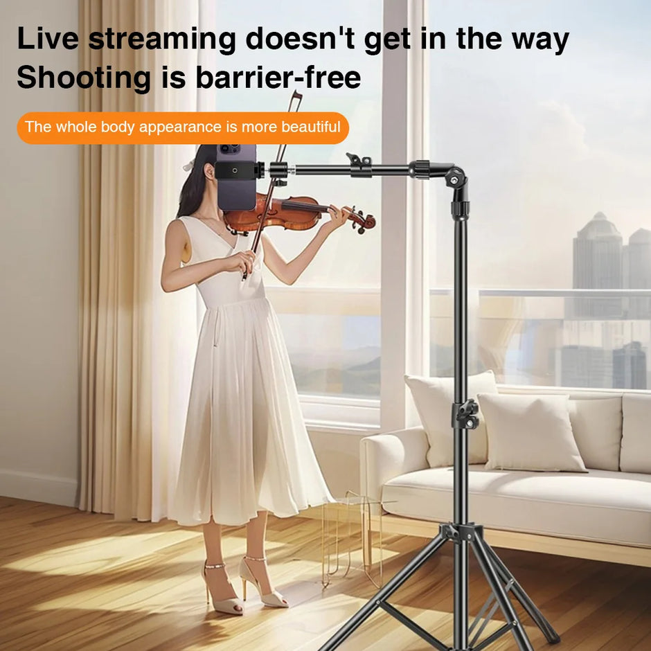Phone Tripod Adjustable Horizontal Overhead Tripod Cell Phone Tripod Stand for Video Recording/Watching/Vlog Live Stream Tripod - Kergle
