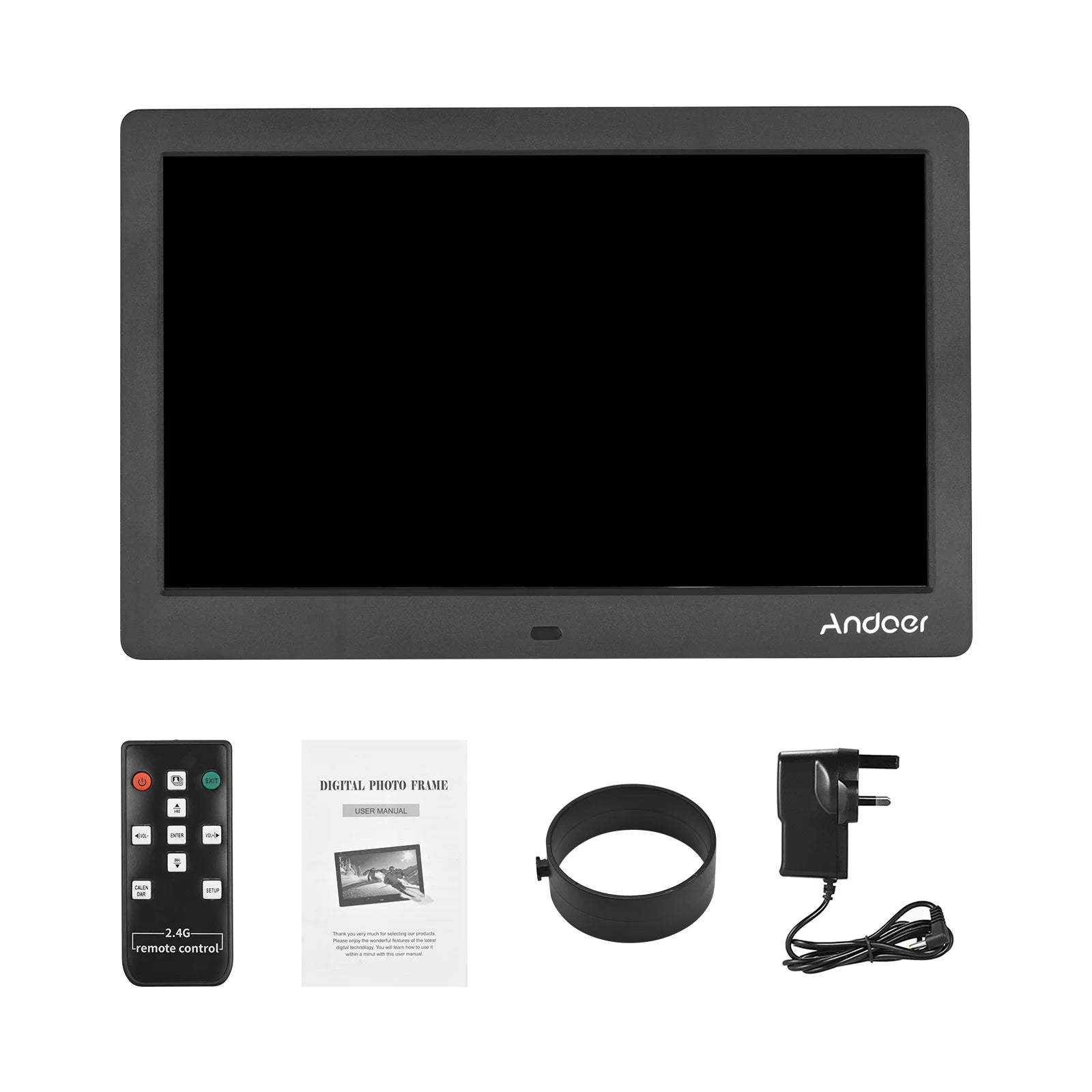 10 Inch Wide LCD Screen Digital Photo Frame 1024 * 600 High Resolution Electronic Photo Frame with MP3 MP4 Video Player Calendar