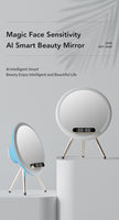 Smart Bluetooth Speaker Wireless Mirror Sound Box Desktop Alarm Clock with LED Night Light Music Player - Kergle