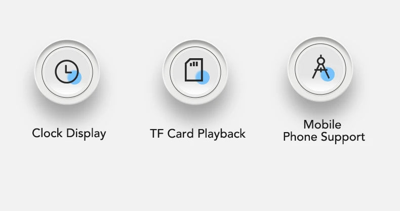 Smart Bluetooth Speaker Wireless Mirror Sound Box Desktop Alarm Clock with LED Night Light TF Music Player 15W Wireless Charger