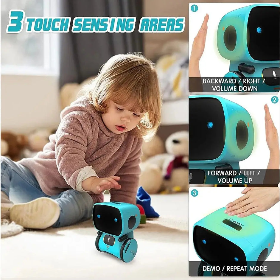 Toy Robot Intelligent Robots Russian & English & Spanish Version Voice & Touch control Toys Interactive Educational RC Robot - Kergle
