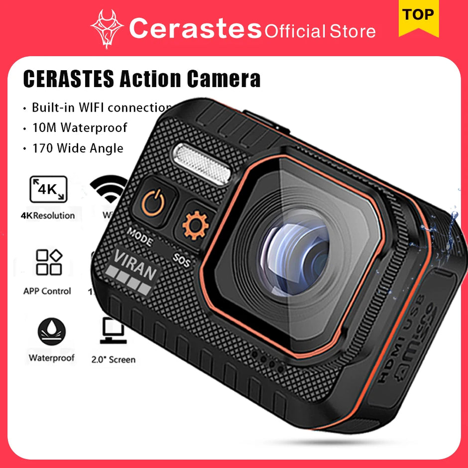 Action Camera 4K60FPS WiFi Anti-shake Action Camera With Remote Control Screen Waterproof Sport Camera drive recorder - Kergle