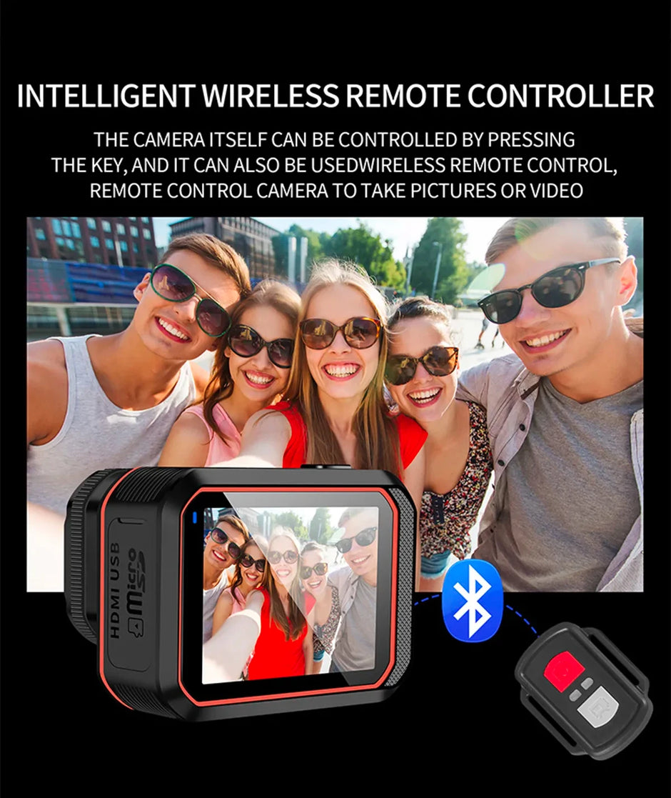 Action Camera 4K60FPS WiFi Anti-shake Action Camera With Remote Control Screen Waterproof Sport Camera drive recorder - Kergle