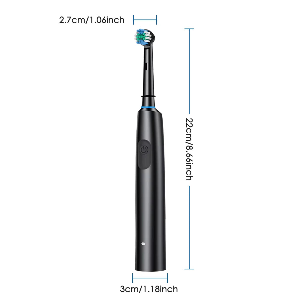Smart Rotating Electric Toothbrush, Rechargeable Toothbrush with 4 Heads, Adults Soft Toothbrush - Kergle