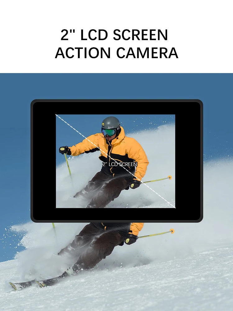  Action Camera 4K WiFi 2.0 Inch Touch Screen 140° Wide Angle Video Recording 30M Waterproof Bicycle Motorcycles Sports Cameras - Kergle