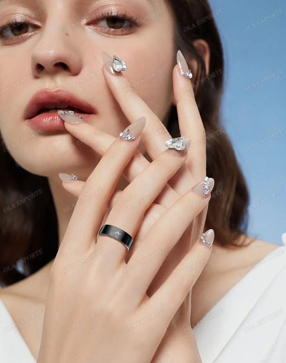 New ECG Monitor Smart Ring 2025 Heart Rate Blood Oxygen Health Monitoring Multi-sport Mode Temperature 3ATM Waterproof Smartring - Kergle