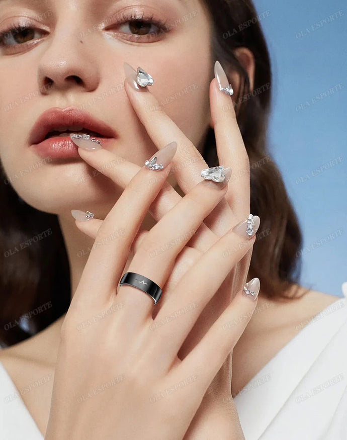 New ECG Monitor Smart Ring 2025 Heart Rate Blood Oxygen Health Monitoring Multi-sport Mode Temperature 3ATM Waterproof Smartring - Kergle