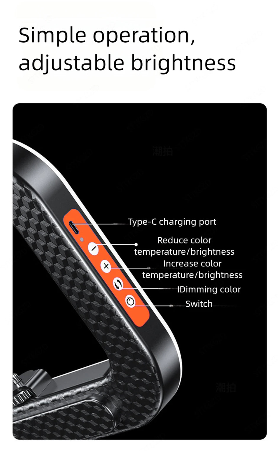 Portable Handheld Ring LED Light New Rabbit Cage Lighting Photography Lamp for Mobile Live Broadcast Selfie Light Decoration - Kergle