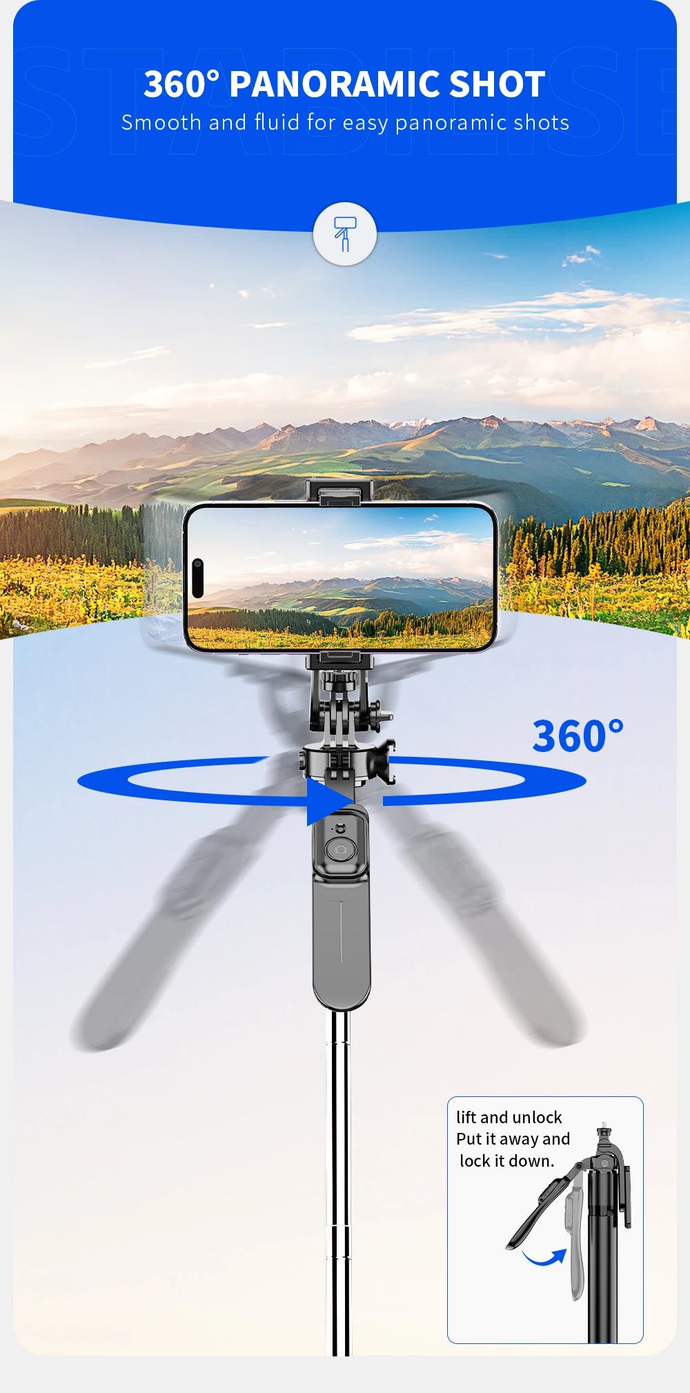 Tripod for Mobile Phone,2m Portable Selfie Stick with Wireless Remote Shutter,Stand for Camera Phone Photography - Kergle