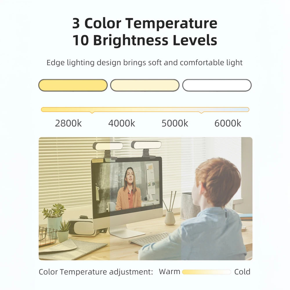 Video Conference Light Computer Light For Video Conferencing Video Call Lighting Adjustable Brightness Live Stream Light Phone - Kergle