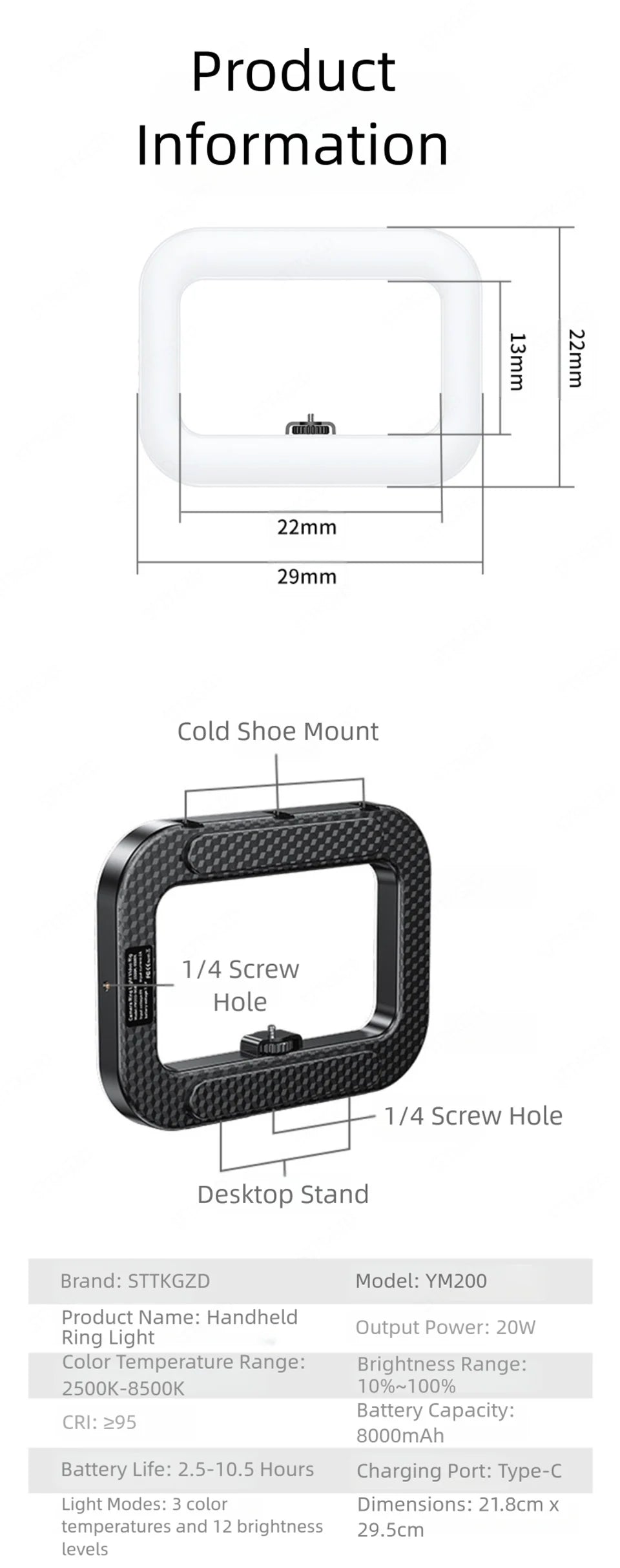 Portable Handheld Ring LED Light New Rabbit Cage Lighting Photography Lamp for Mobile Live Broadcast Selfie Light Decoration - Kergle