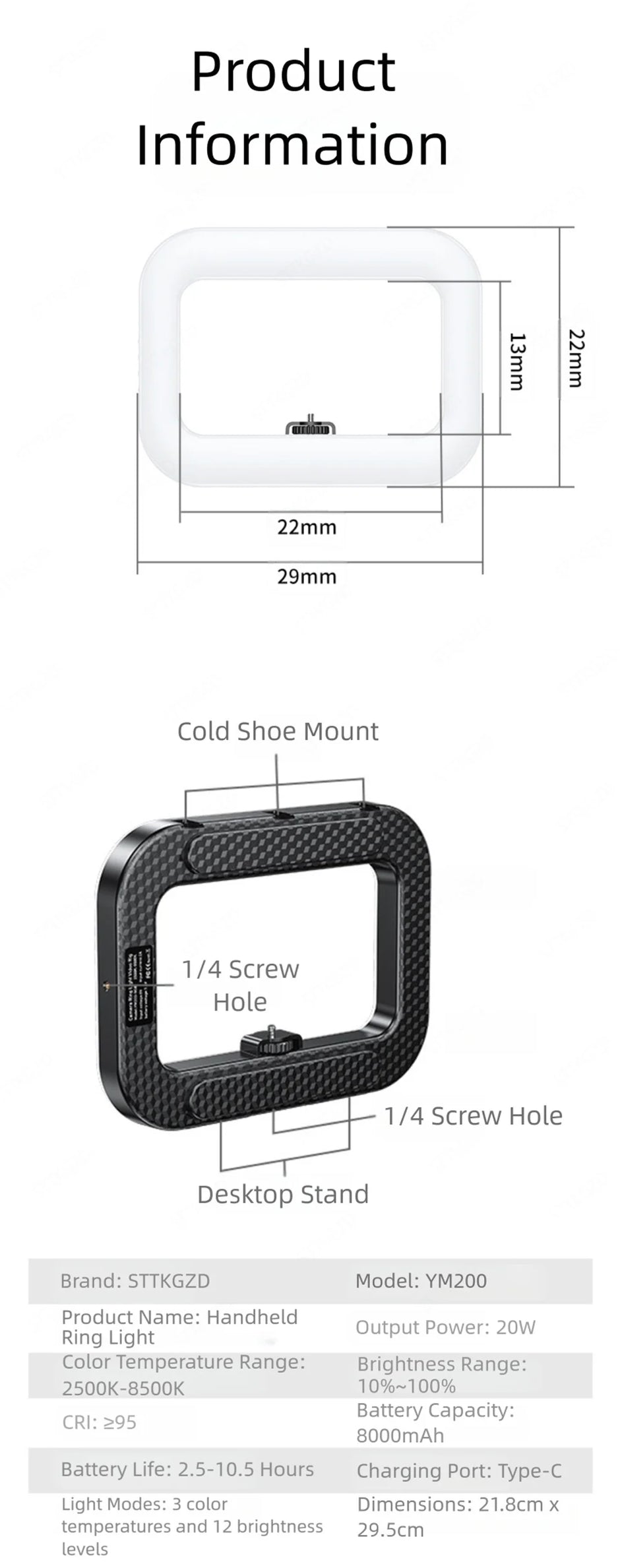 Portable Handheld Ring LED Light New Rabbit Cage Lighting Photography Lamp for Mobile Live Broadcast Selfie Light Decoration - Kergle