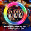 RGB Ring Light Lamp Ring Round With Remote Control For Smartphone Mobile Led Video Light Ring Make Youtube Photographic Lighting - Kergle